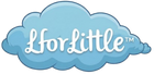 Blue cloud-shaped logo with 'LforLittle' text on a white background