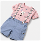 Suspender Style Tee&HalfPant