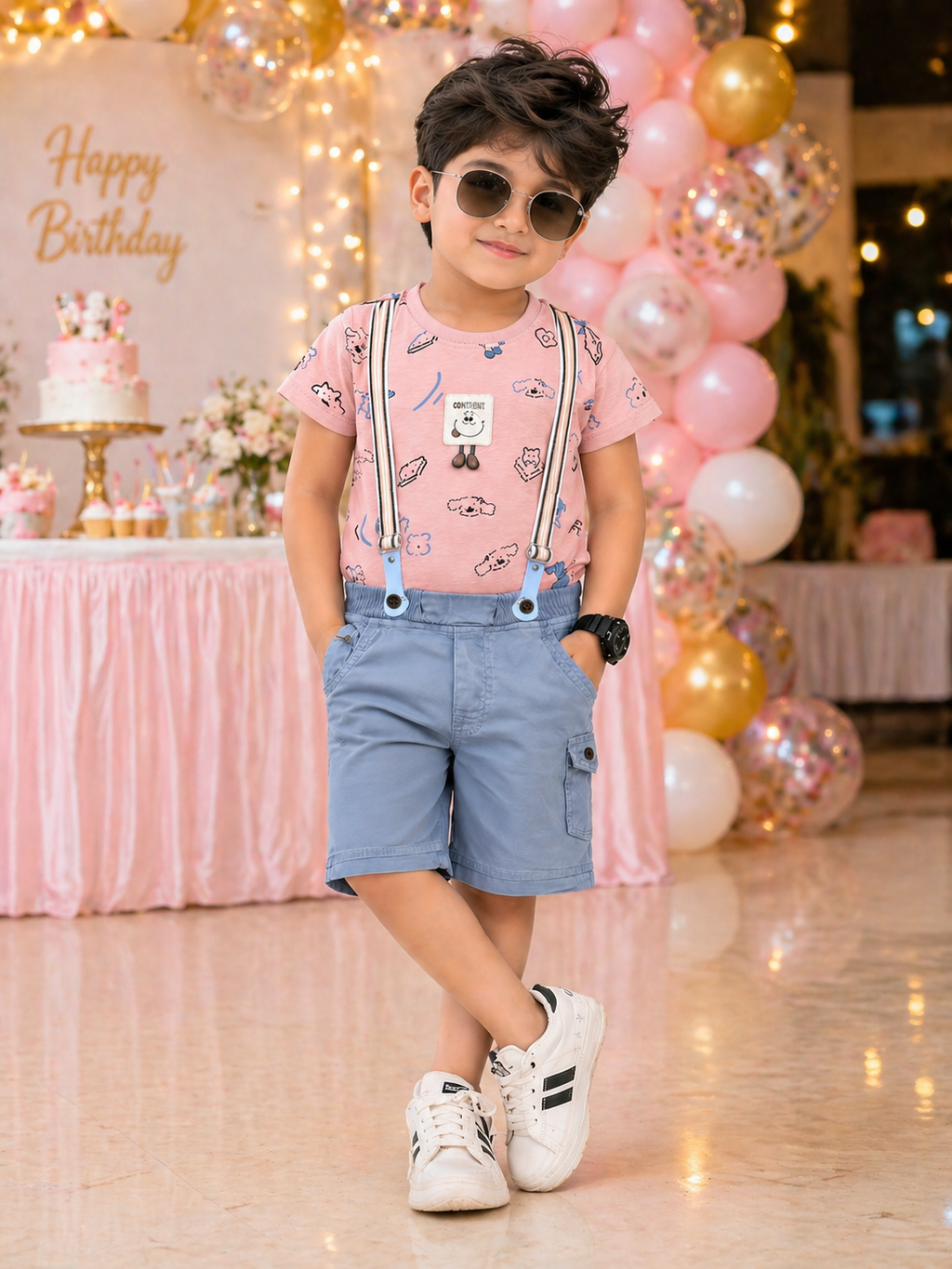 Suspender Style Tee&HalfPant